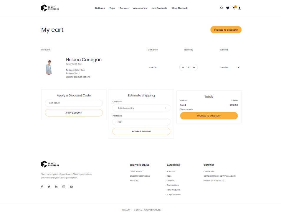 front-commerce magento pwa